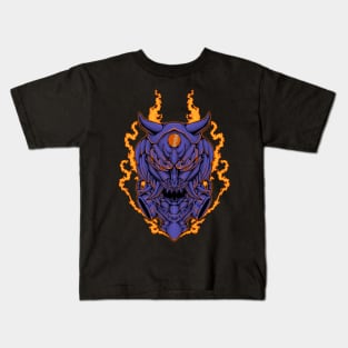 Devil oni mecha mask Kids T-Shirt